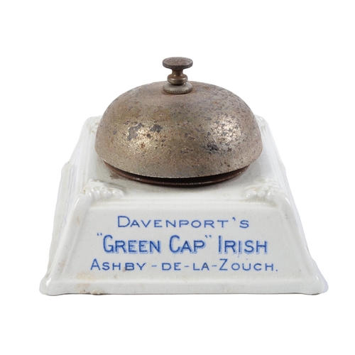 Appraisal: Breweriana An earthenware and nickel-plated metal table bell for Davenport