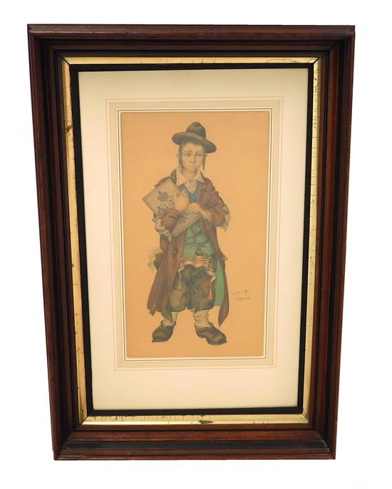 Appraisal: Arthur Szyk Polish - Yeshiva Student pen ink and watercolor