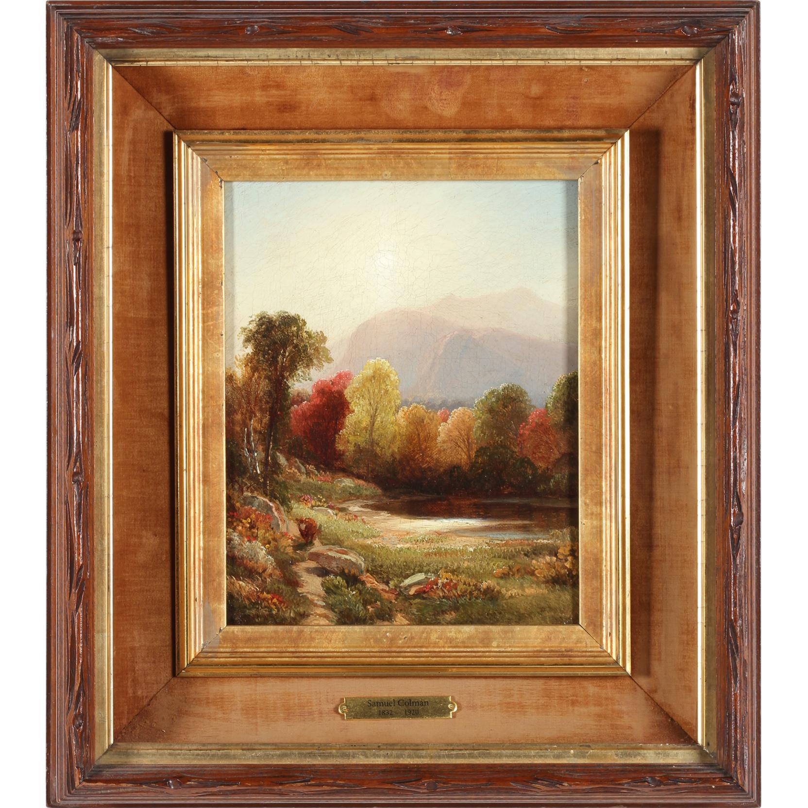 Appraisal: Samuel Coleman American - Autumn Landscape oil on canvas lined