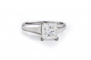 Appraisal: Tiffany Princess Cut Diamond Engagement Ring Tiffany engement ring ct