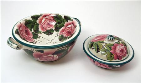 Appraisal: WEMYSS SPONGE BOWL CIRCA decorated with cabbage roses impressed mark