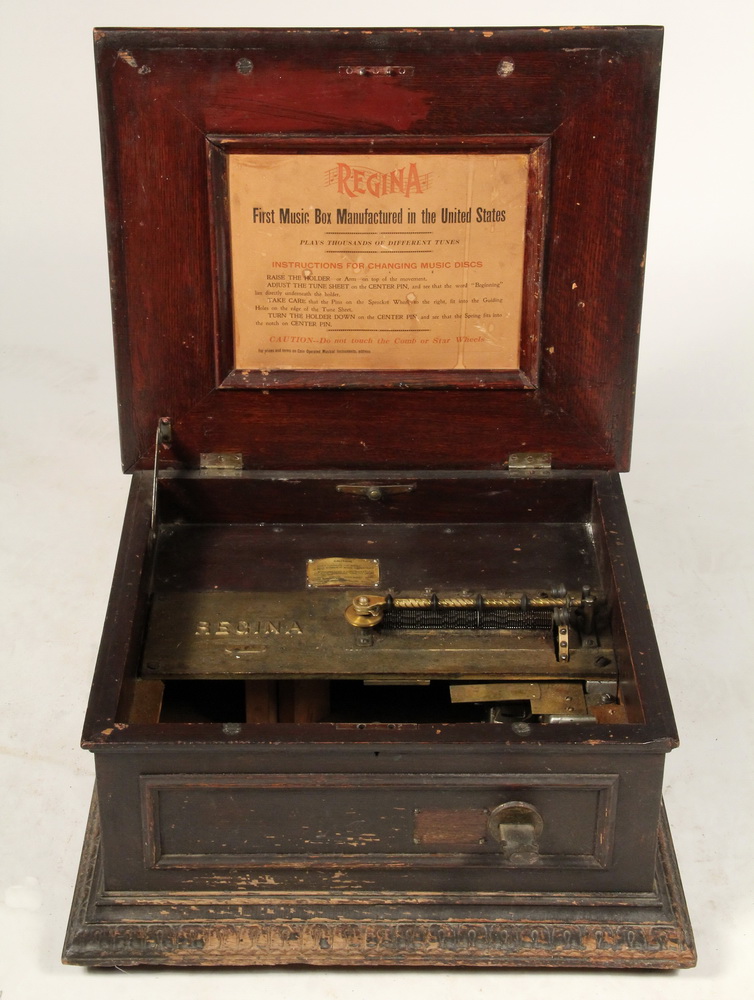 Appraisal: COIN OPERATED MUSIC BOX - Regina Tabletop Coin-Operated Disc Machine