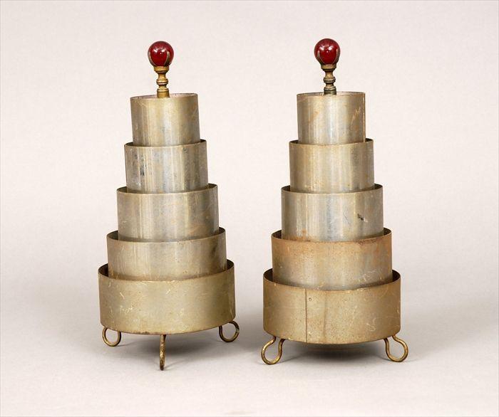 Appraisal: Pair of Art Deco Aluminum Table Lamps in in diam