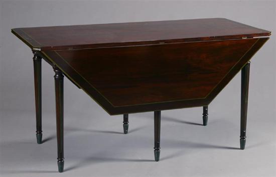 Appraisal: OCTAGONAL DROP LEAF DINING TABLE European th century mahogany Fluted