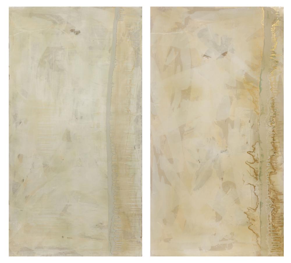 Appraisal: Austin Allen James American Texas b Abstract Diptych mixed medias