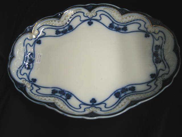 Appraisal: Victorian Flow Blue Ironstone Platter Paris pattern x