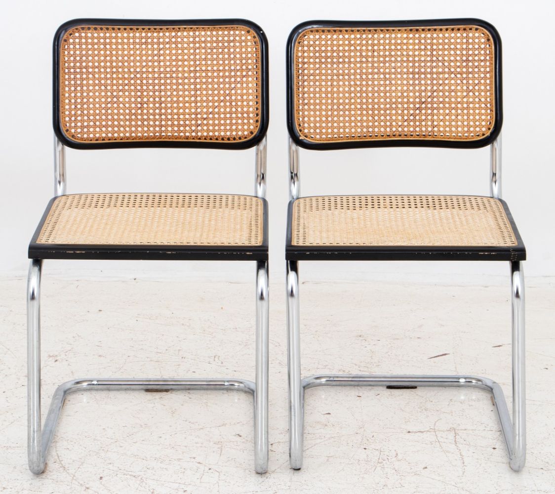 Appraisal: MARCEL BREUER DESIGNED CESCA CHAIRS Marcel Breuer Hungarian - pair