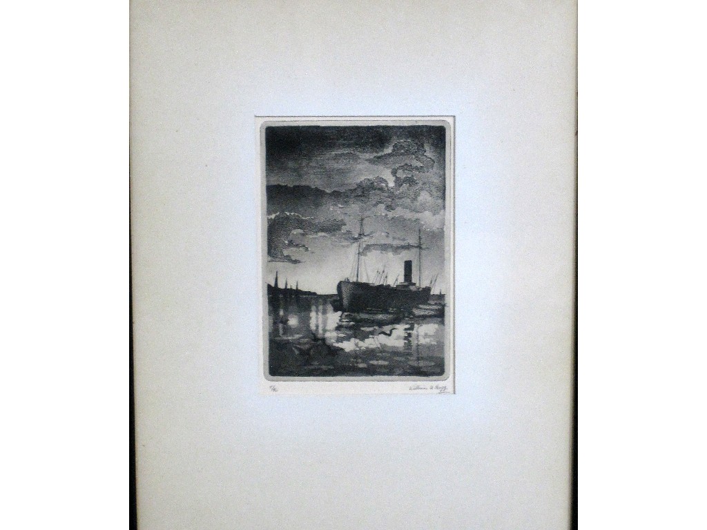 Appraisal: WILLIAM A HOGG Sand grained etching 'At Sea' signed and