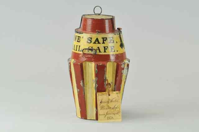 Appraisal: MARINE SAFE PATENT MODEL Issued to Josiah Foster tin can