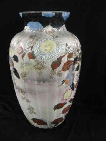 Appraisal: Japanese Arita Porcelain Floor Vase finelydetailed bird floral late th