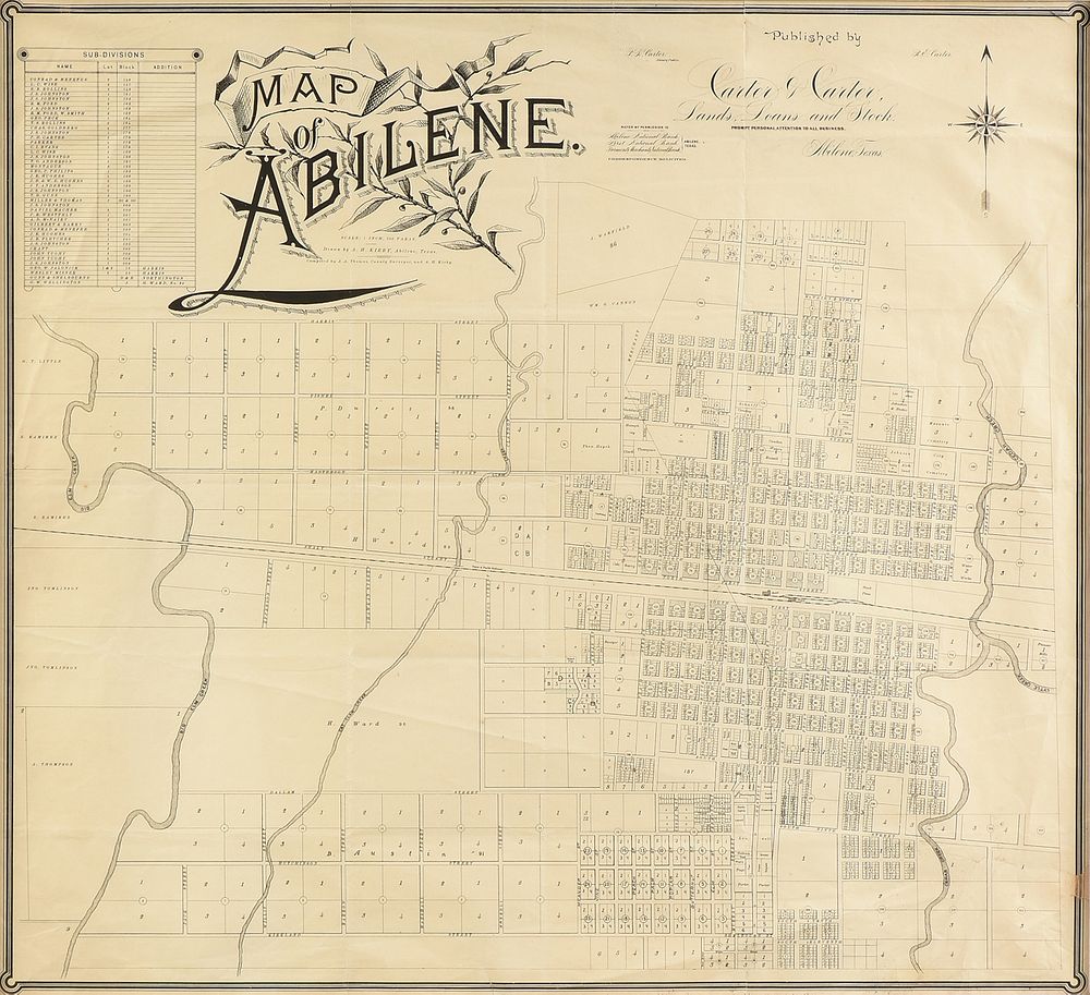 Appraisal: AN ANTIQUE MAP Map of Abilene GALVESTON - AN ANTIQUE