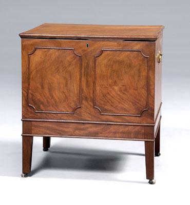 Appraisal: Chippendale mahogany cellaret figured mahogany with hinged top and interior