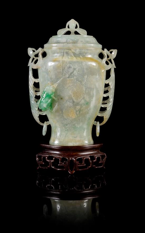 Appraisal: Sale Lot A Mughal-Style Apple Green and Celadon Jadeite Covered