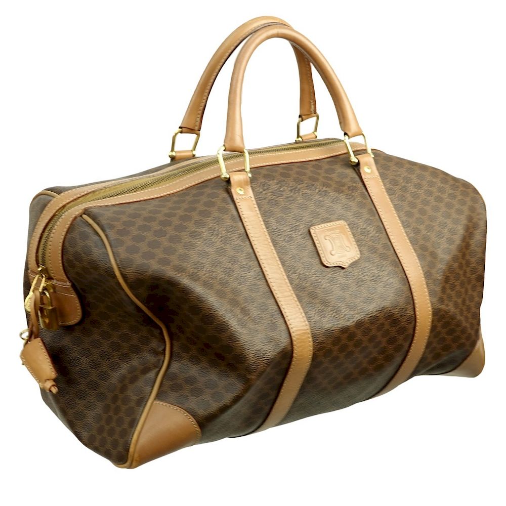 Appraisal: Celine Travel Bag Celine Macadame Coated Canvas Weekender Travel Bag