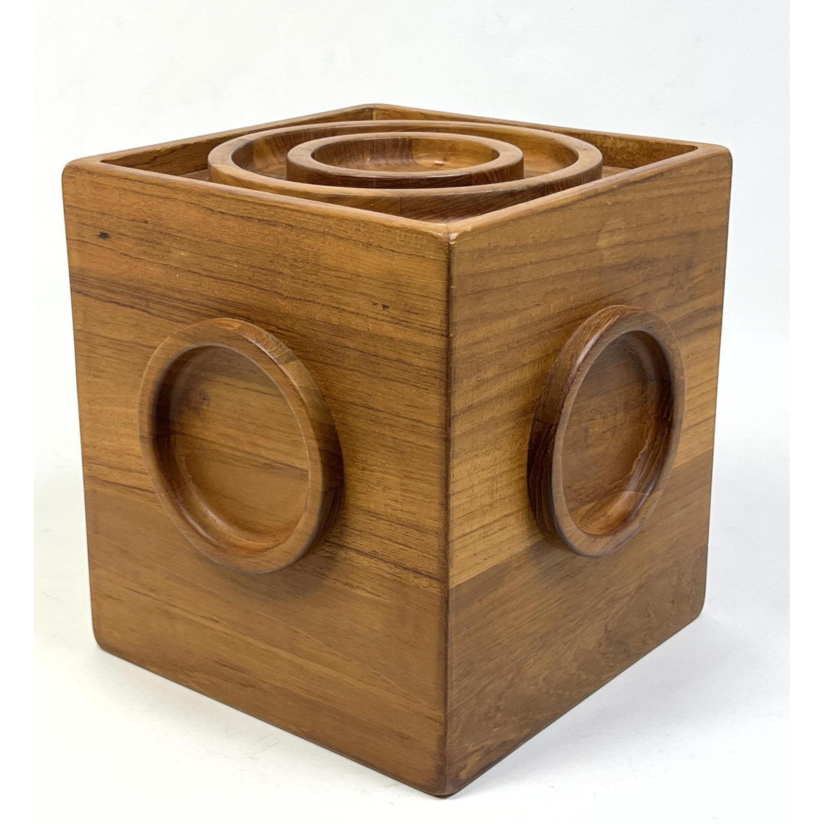 Appraisal: JENS QUISTGAARD for DANSK Square Teak Ice Bucket Rare HTF