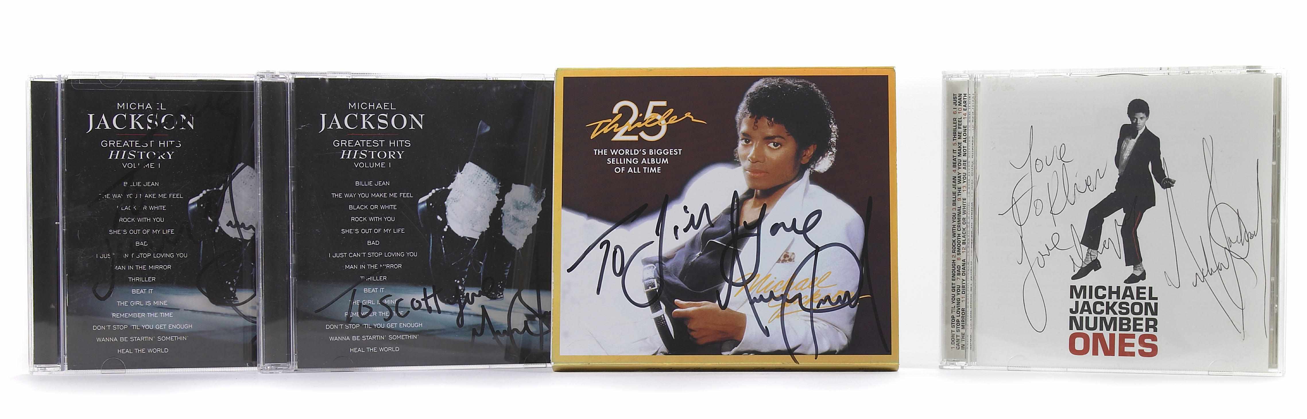 Appraisal: Michael Jackson signed CDs Total all signed by Jackson including