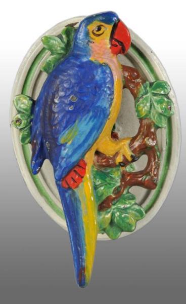 Appraisal: Cast Iron Parrot on Branch Door Knocker Description Made by