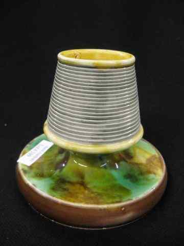 Appraisal: Victorian Majolica Pottery Match Holder striker sides mottled yellow green