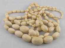 Appraisal: Three antique ivory bead necklaces longest approx cm largest bead