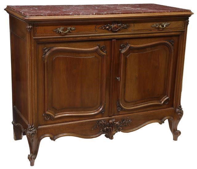 Appraisal: French Louis XV style walnut sideboard early th c inset