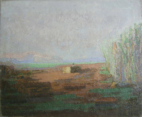 Appraisal: Oil on canvas impressionist landscape x