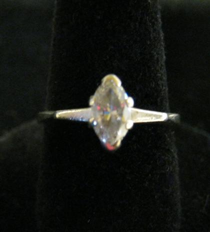 Appraisal: karat white gold diamond ringApproximately carat marquise cut diamond solitaire