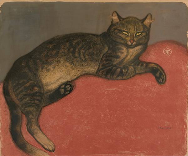 Appraisal: Th ophile Alexandre Steinlen Swiss French - L'hiver chat sur