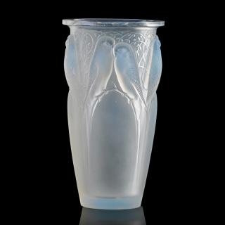 Appraisal: LALIQUE Ceylan vase opalescent glass LALIQUE Ceylan vase France des