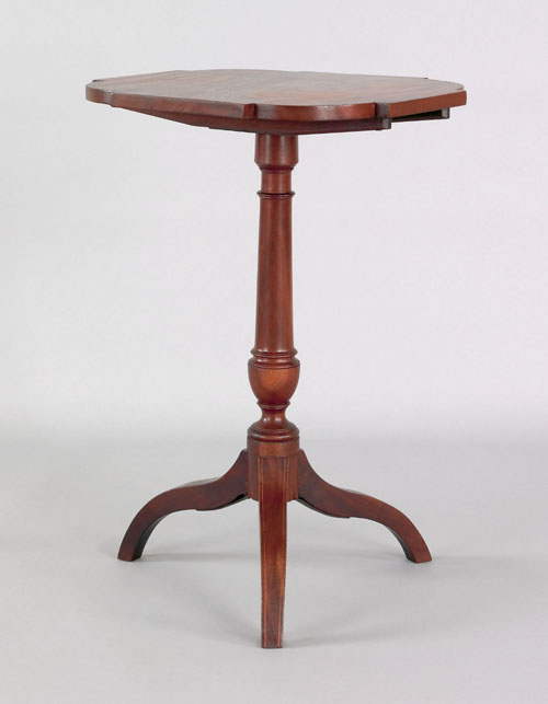 Appraisal: Federal mahogany candlestand ca the rectangular line inlaid top with