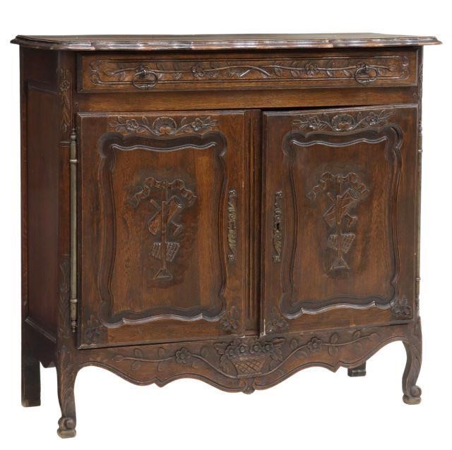 Appraisal: French Provincial Louis XV style oak sideboard early th c