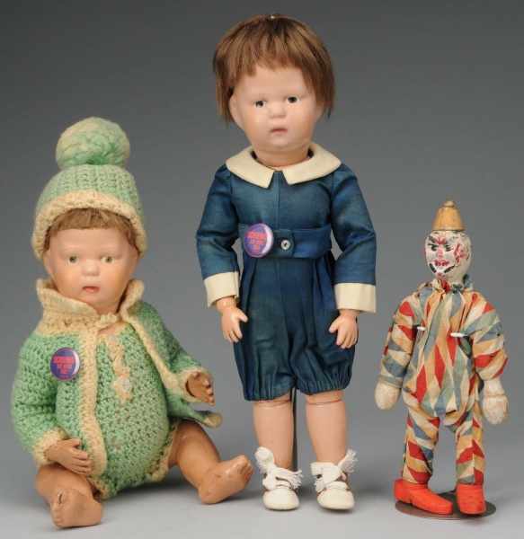 Appraisal: Lot of Schoenhut Dolls Description American Ca Baby-faced all-wood toddler