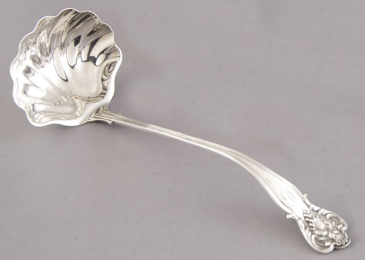 Appraisal: Durgin Sterling Silver New Vintage Soup Ladle with coquiform bowl