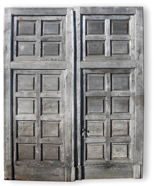 Appraisal: A massive pair of Italian Baroque oak doors th century