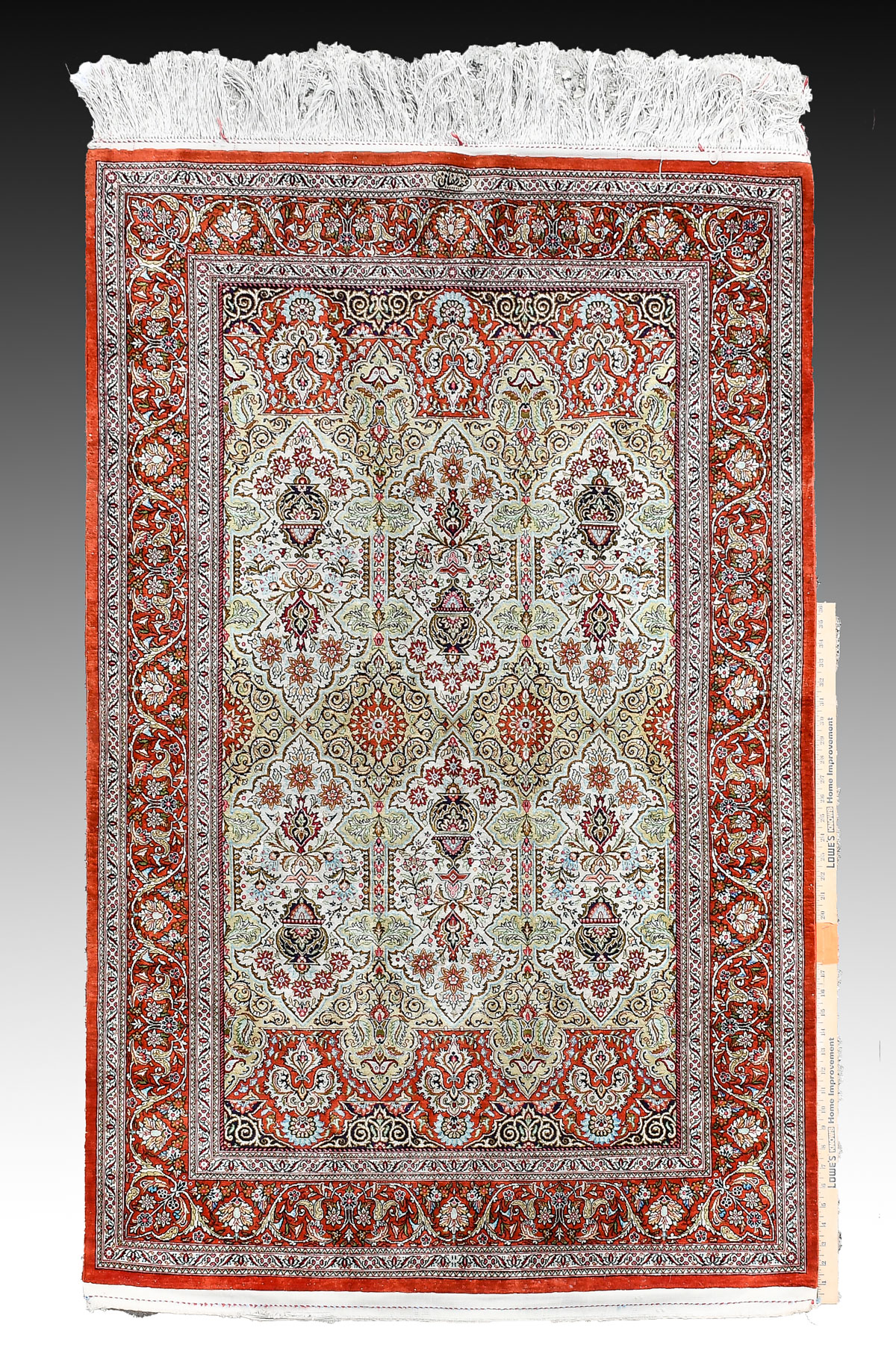 Appraisal: PERSIAN NAIN FINELY HAND KNOTTED SILK RUG ' '' X