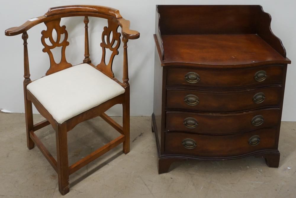 Appraisal: Henredon Mahogany Side Chest and Mahogany Corner Armchair