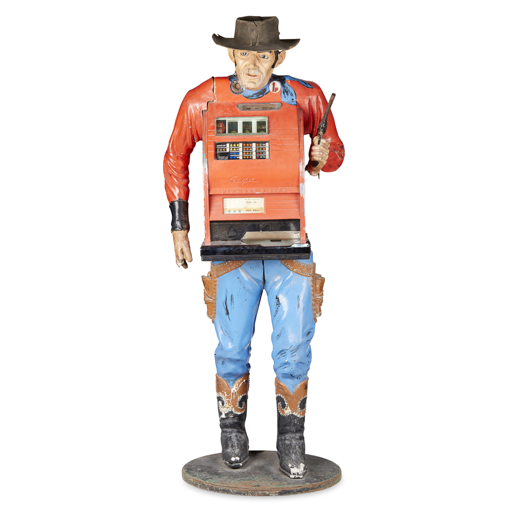 Appraisal: STANDING COWBOY ONE-ARM-BANDIT SLOT MACHINE BY SEGA TH CENTURY the