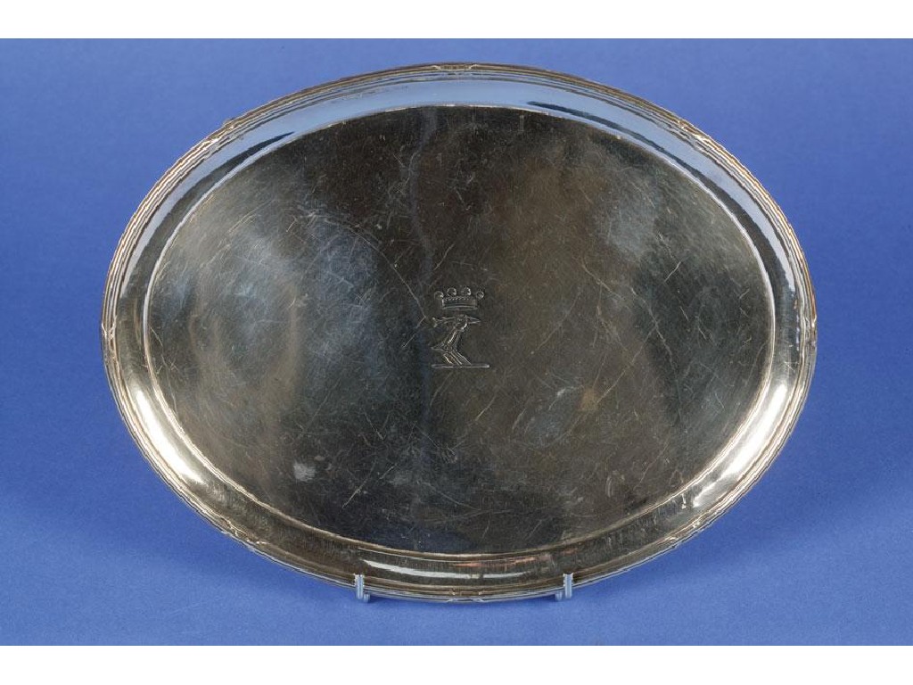 Appraisal: A GEORGE III SMALL SALVER of oval form with a