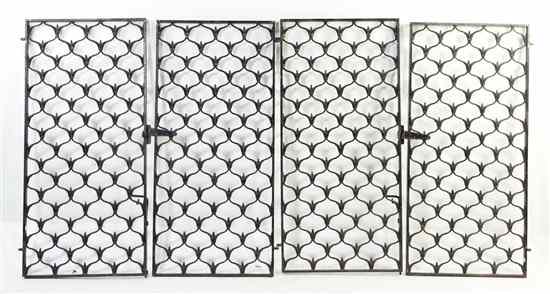 Appraisal: A Set of Four Cast Iron Gates having repetitive foliate