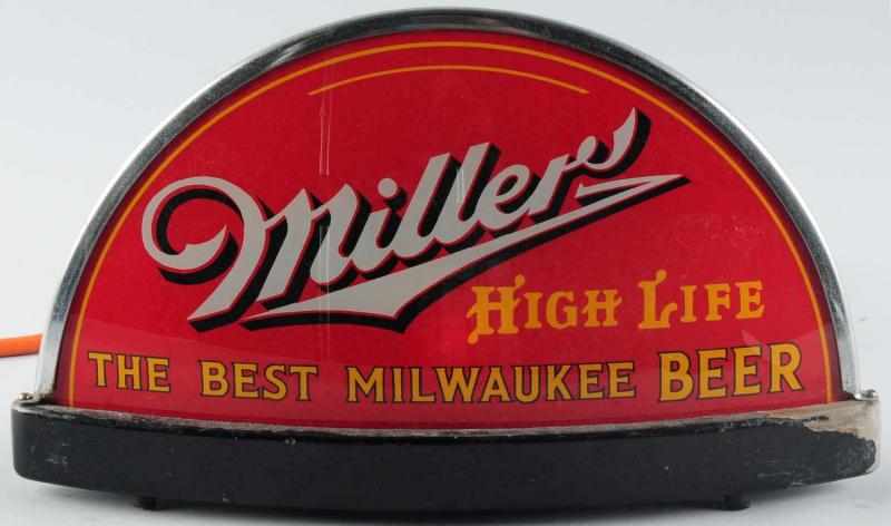 Appraisal: Miller High Life Glass ROE Cab-Style Sign Light-up sign with