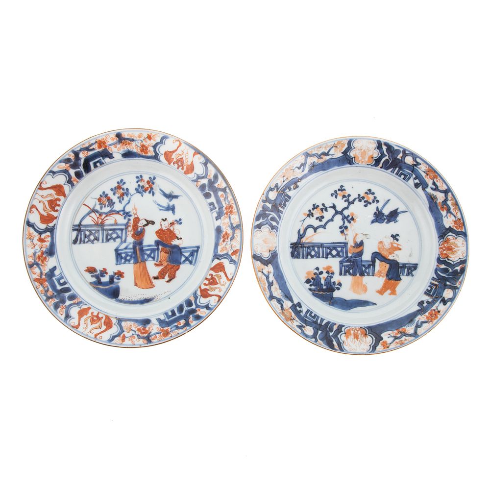 Appraisal: A Pair Chinese Export Imari Plates Kang Xi circa -