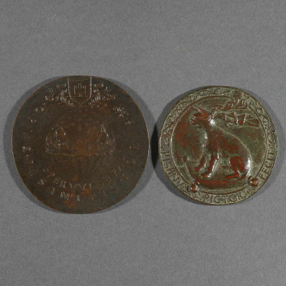 Appraisal: Antonio Pisano called Pisanello Italian - Two Uniface Bronze Medals