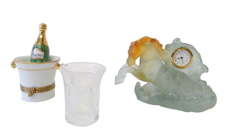 Appraisal: Three Miscellaneous Lots of Limoge Lalique Three Miscellaneous Lots of