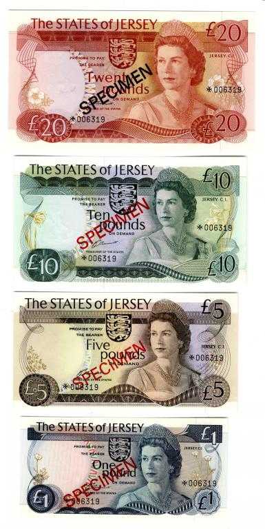 Appraisal: STATES OF JERSEY CLENNET ONE FIVE TEN AND TWENTY POUNDS