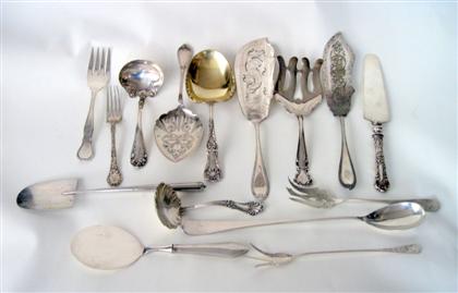 Appraisal: Group of American sterling silver serving piecesvarious makers th century