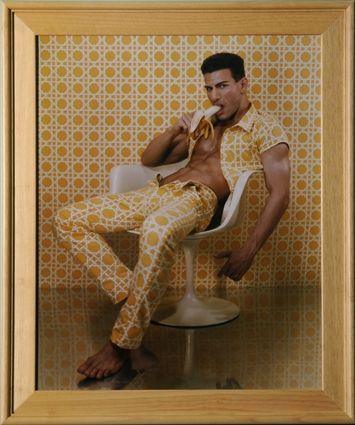 Appraisal: AARON COBBETT b GREGORY WITH BANANA Color photograph x in