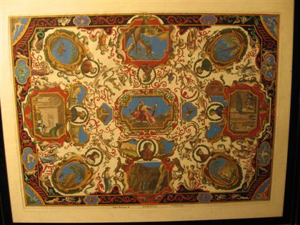 Appraisal: Italian hand-colored engraving of a ceiling francesco zucchi - Titled