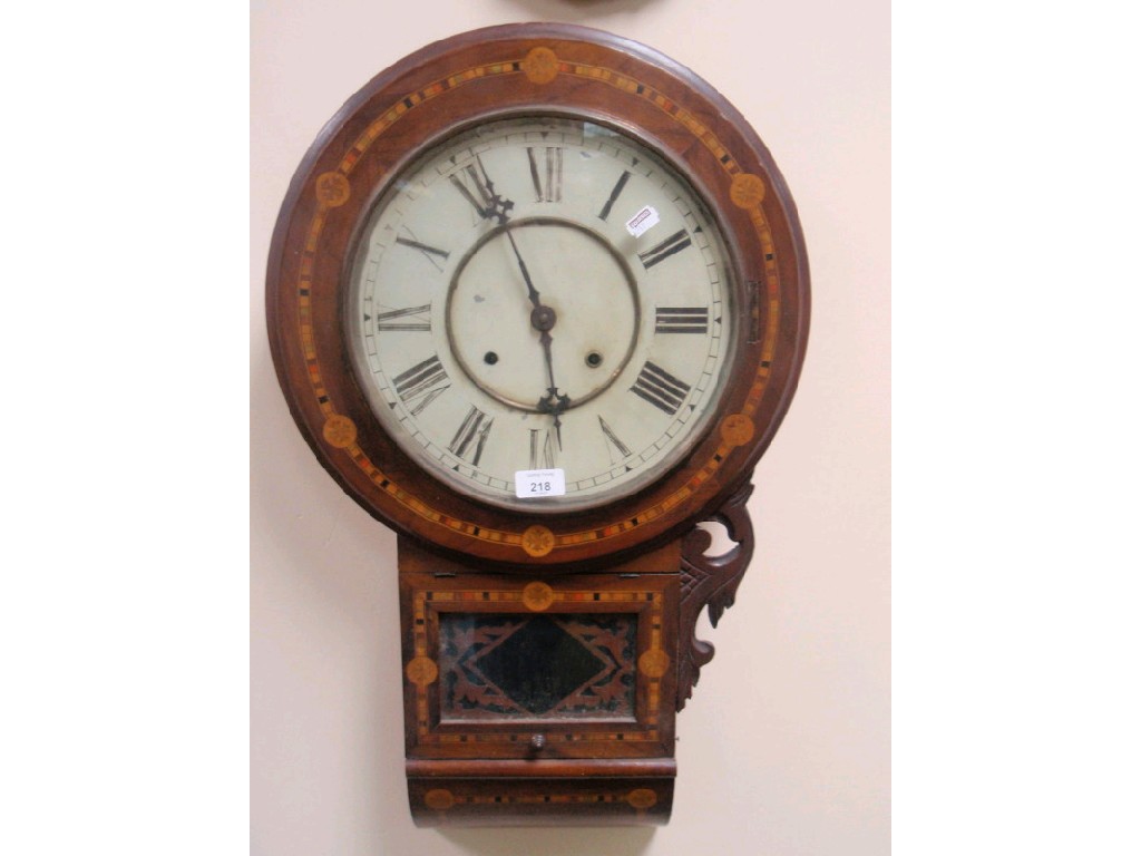 Appraisal: A th Century American drop dial wall clock with tun