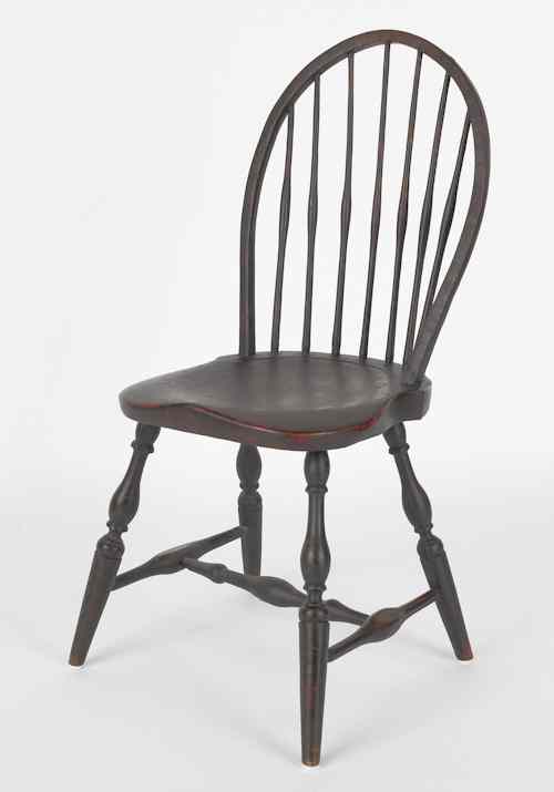 Appraisal: Philadelphia bowback Windsor chair ca together with a ladderback side