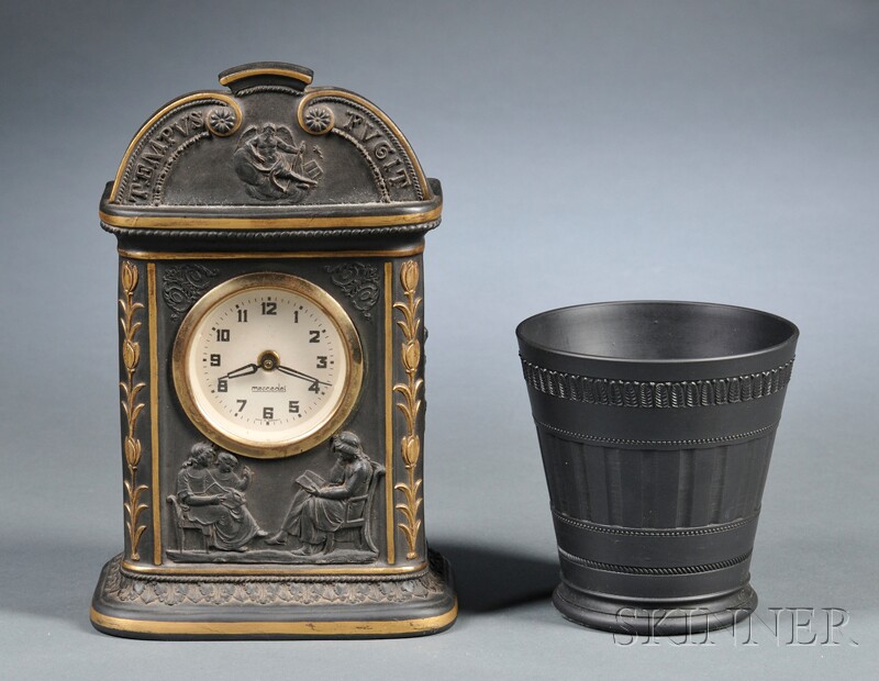 Appraisal: Two Wedgwood Black Basalt Items England late th early th