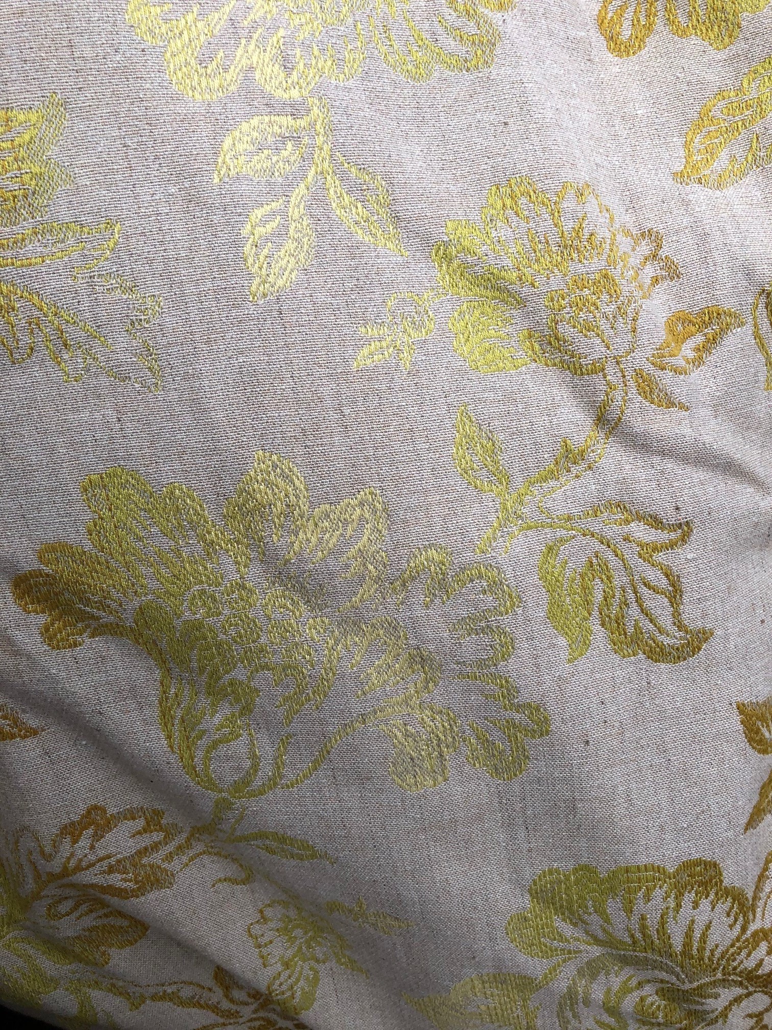 Appraisal: Two pairs of gold ground curtains with gold and yellow